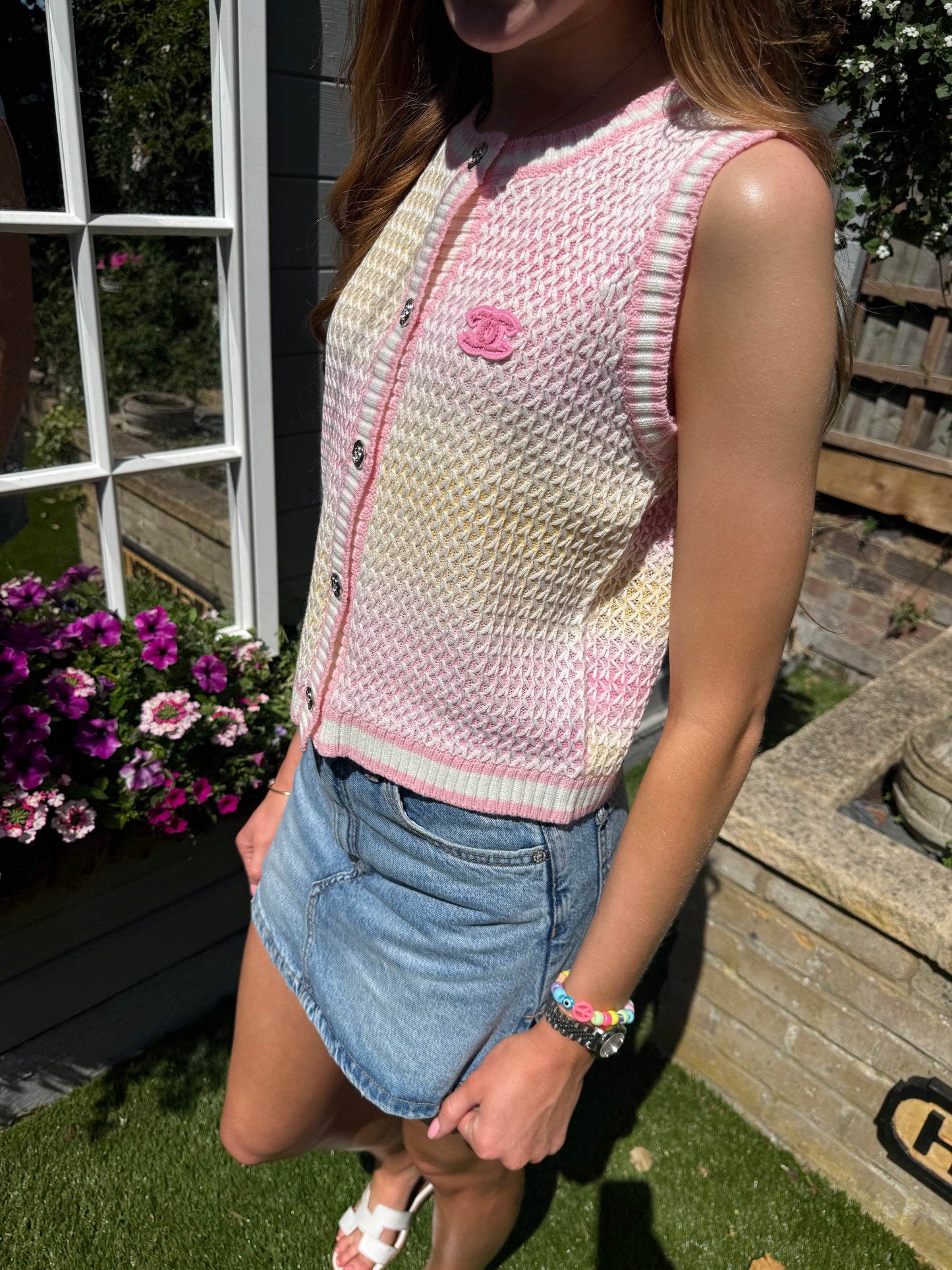 C Pastel Stripe Knitted Vest