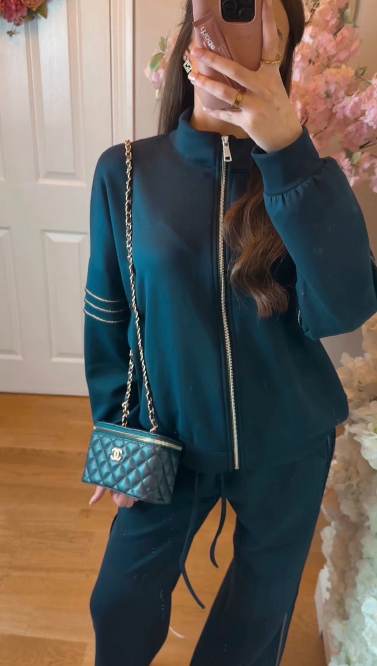 Amber Tracksuit - Full Zip Two-Piece Set with Gold Trim | 4 Colours