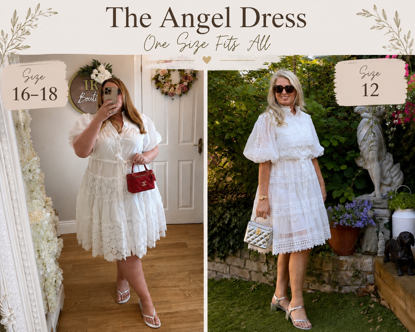 ANGEL LACE DRESS - One size fits all uk size 12-20/22