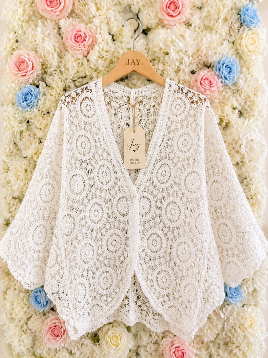 JAY - Crochet Cardigan - one size upto 16/18