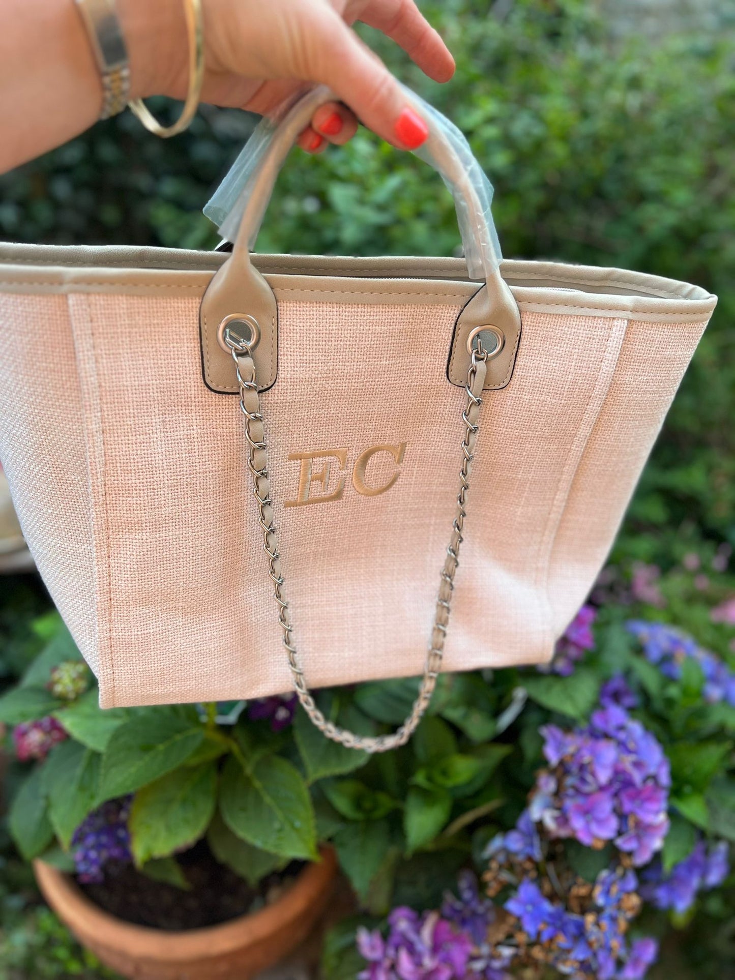 Medium Canvas Personalised Embroidered Tote Bag - BEIGE