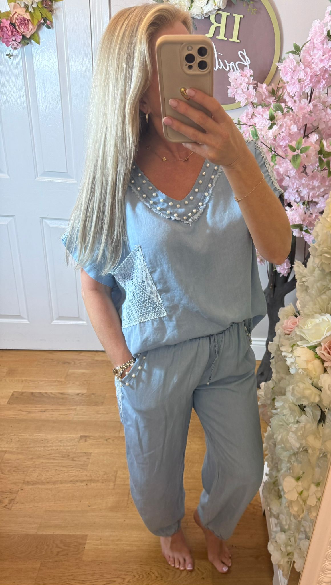 DENISE - Light denim chambray blue co ord