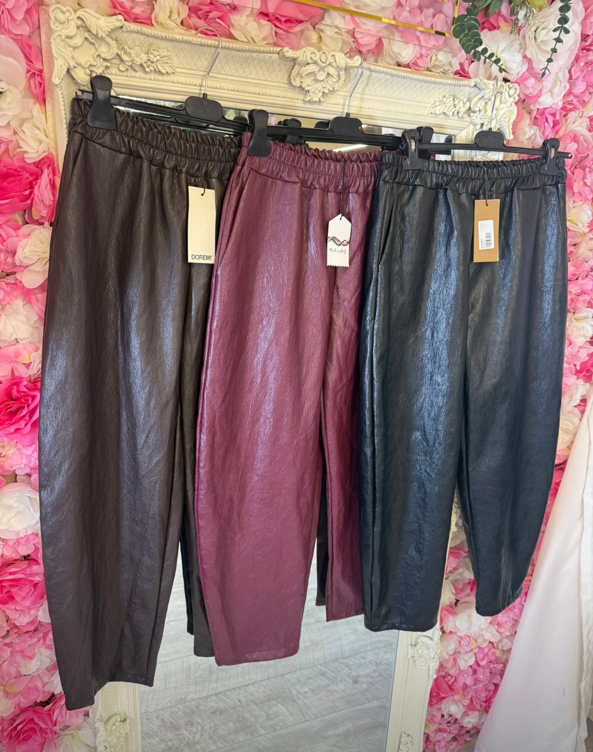 Kayla leather-look trousers