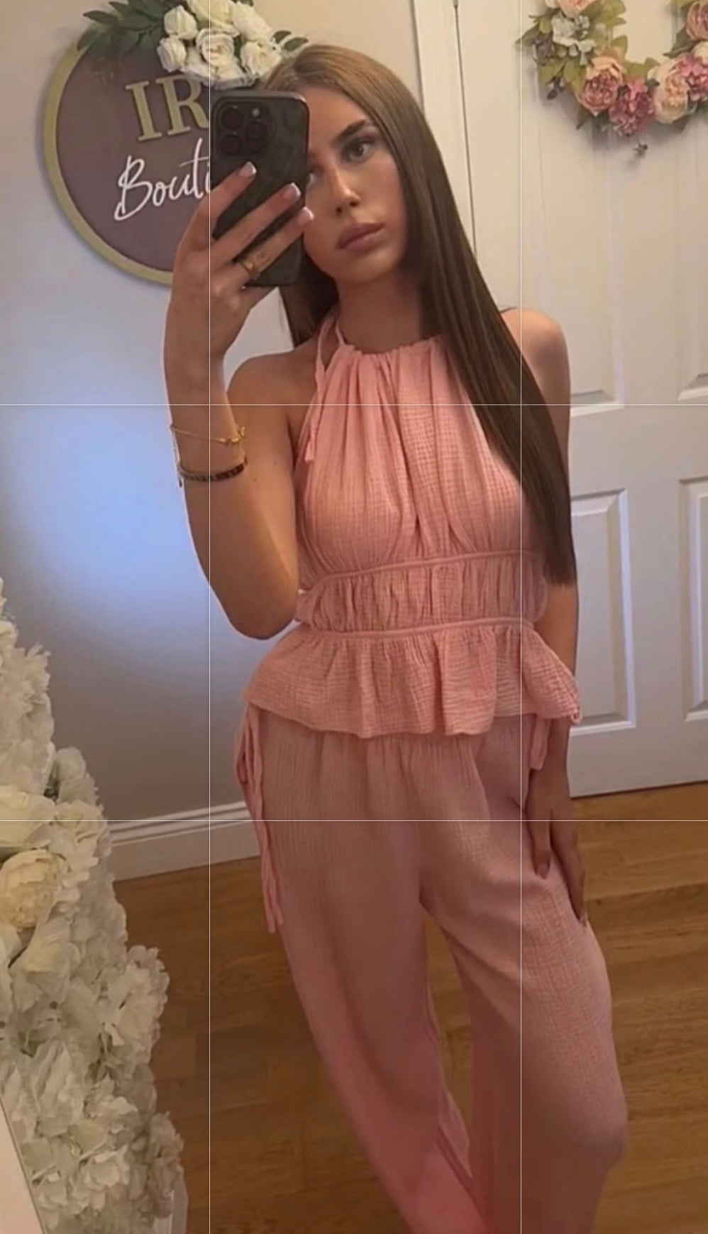 JENNIFER - Halter-neck and ruffle cheese cloth trouser co-ord - 7 Colours