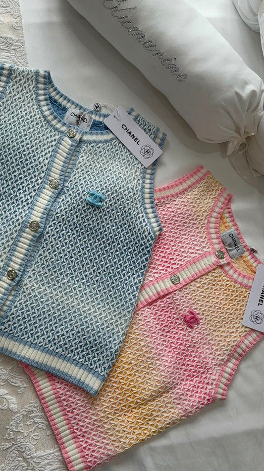 C Pastel Stripe Knitted Vest