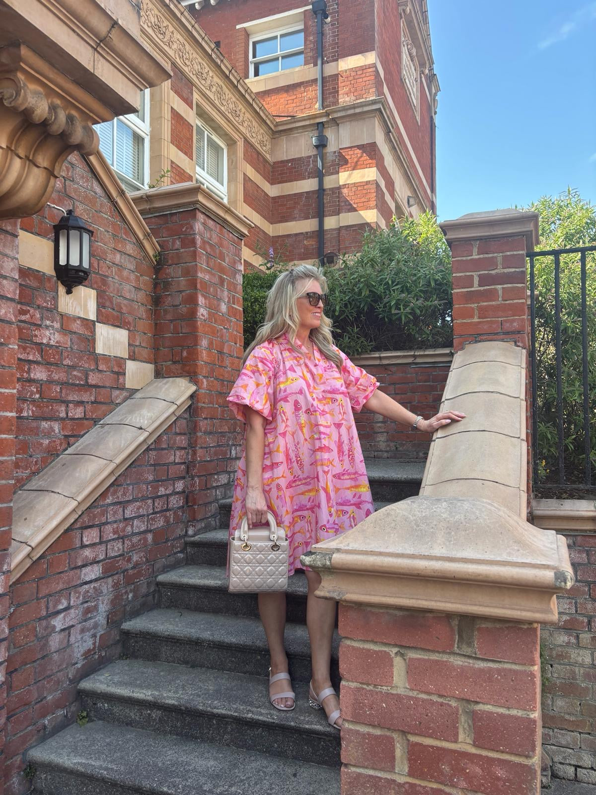 Ocean Puff Sleeve Dress