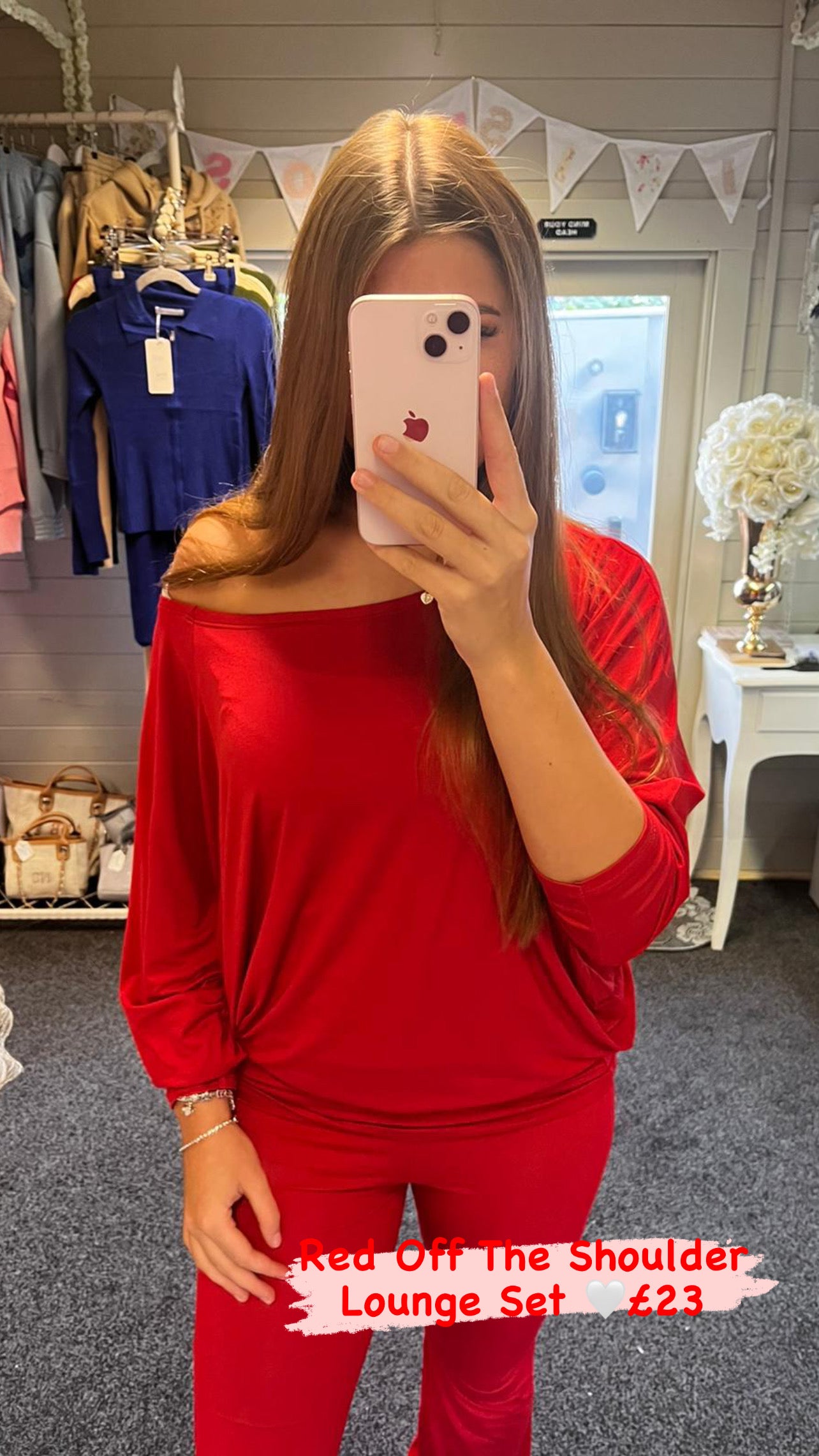 Off the shoulder lounge set co-ord - One size 6-12/14