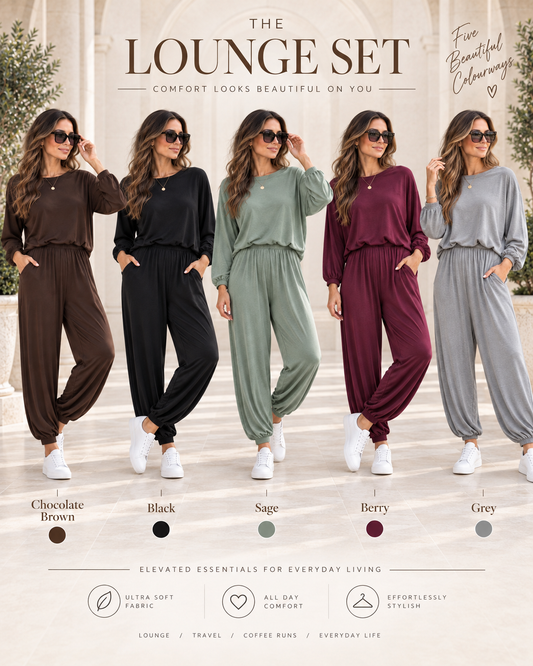 Mylie Balloon Cuff and Bubble Hem Lounge Suit