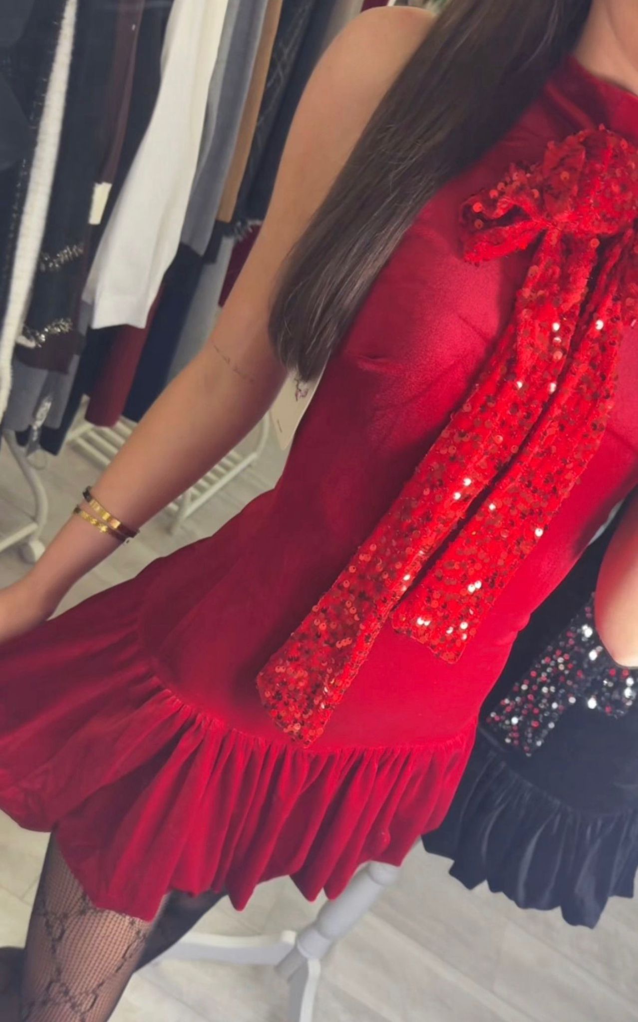 LIBBY - sequin bow dress