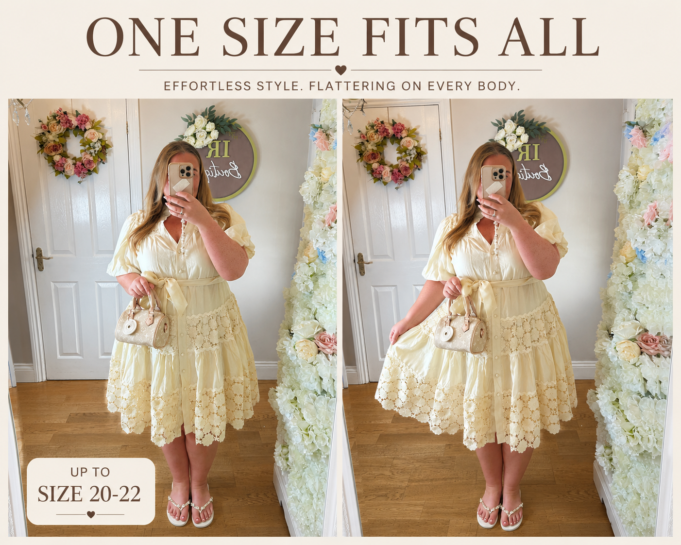 REBECCA LACE DRESS - Lemon - One size fits all uk size 12-20/22 -