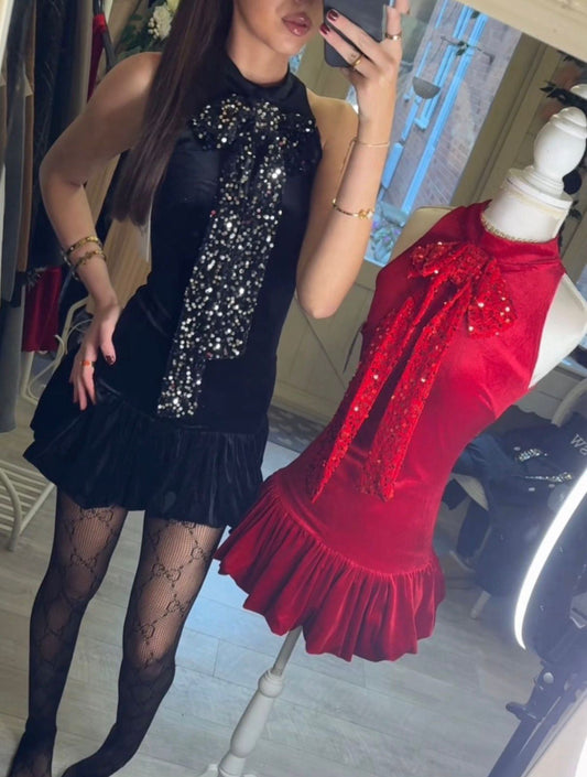 LIBBY - sequin bow dress