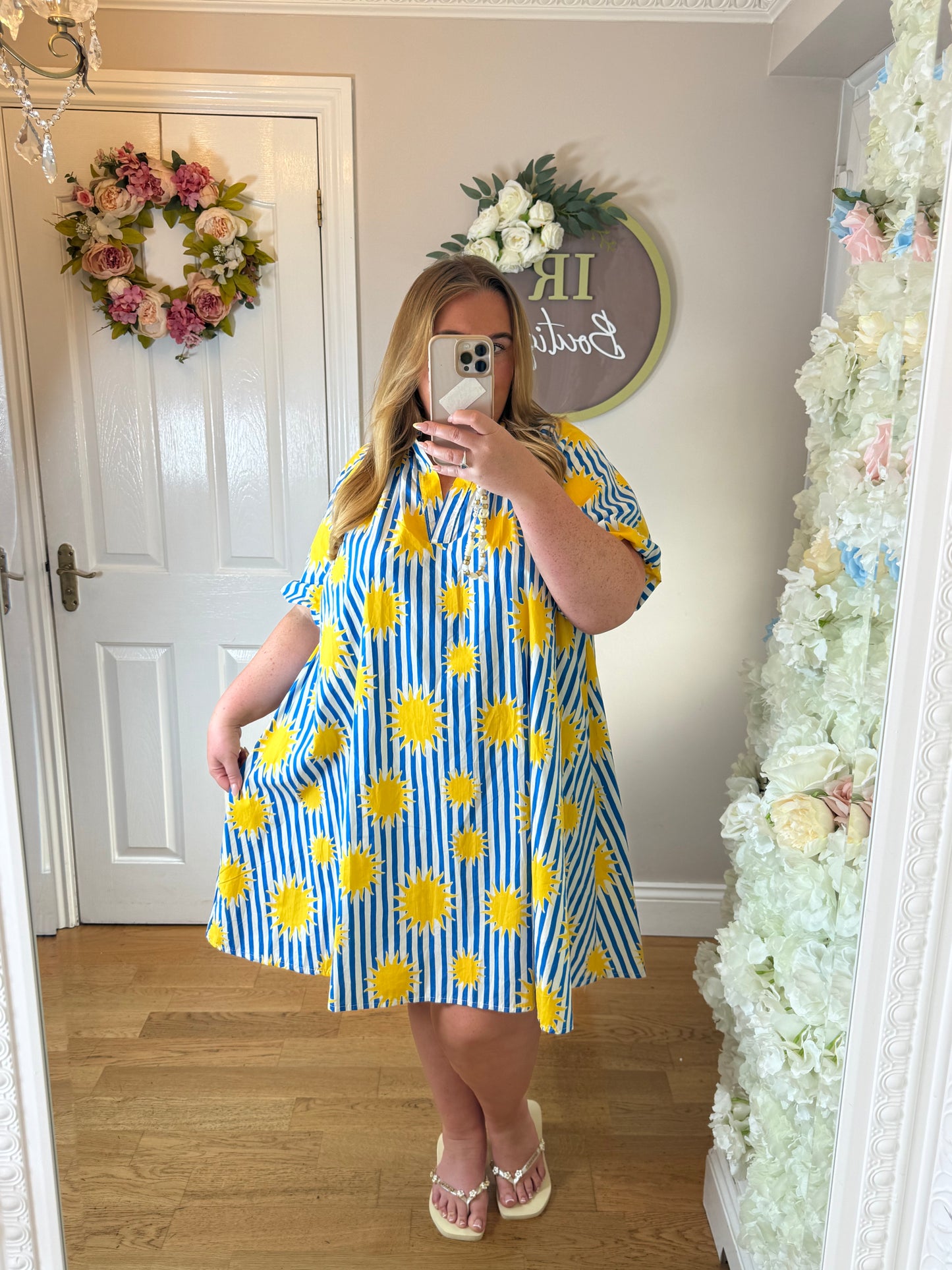 Sunshine Striped Puff Sleeve Dress
