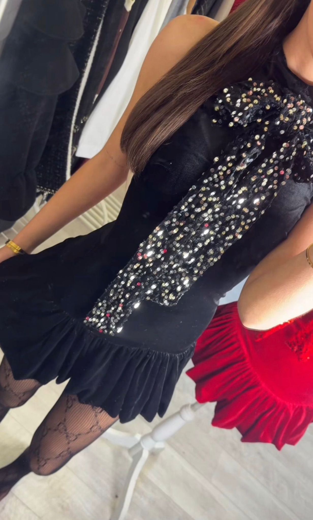 LIBBY - sequin bow dress