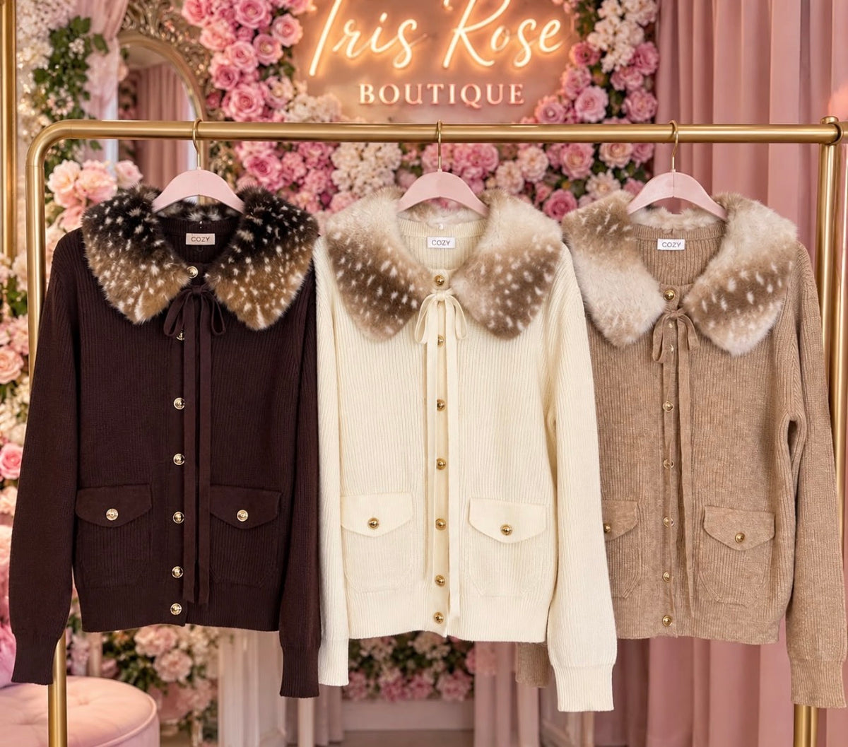 Bambi collar cardigan