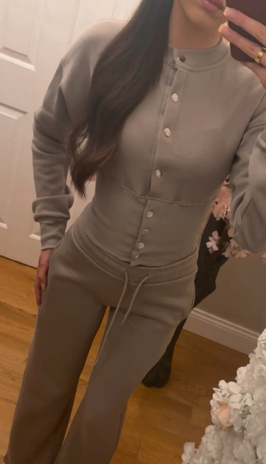 Brooke - Button Up Cinched Waist Straight Leg Trouser Set Co-ord 2 Colours