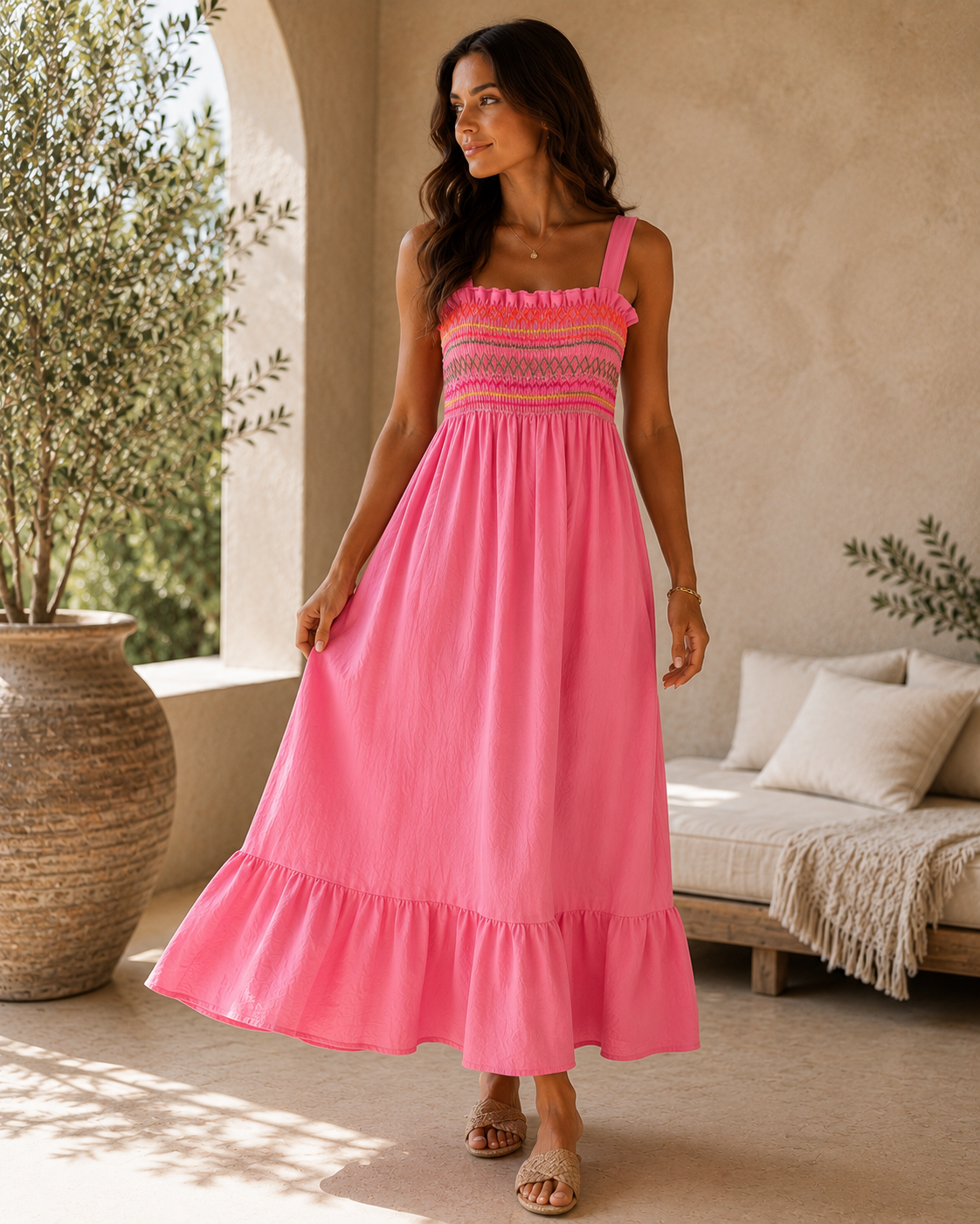 CARMEN Smocked Maxi Dress - £23
One size 8-16