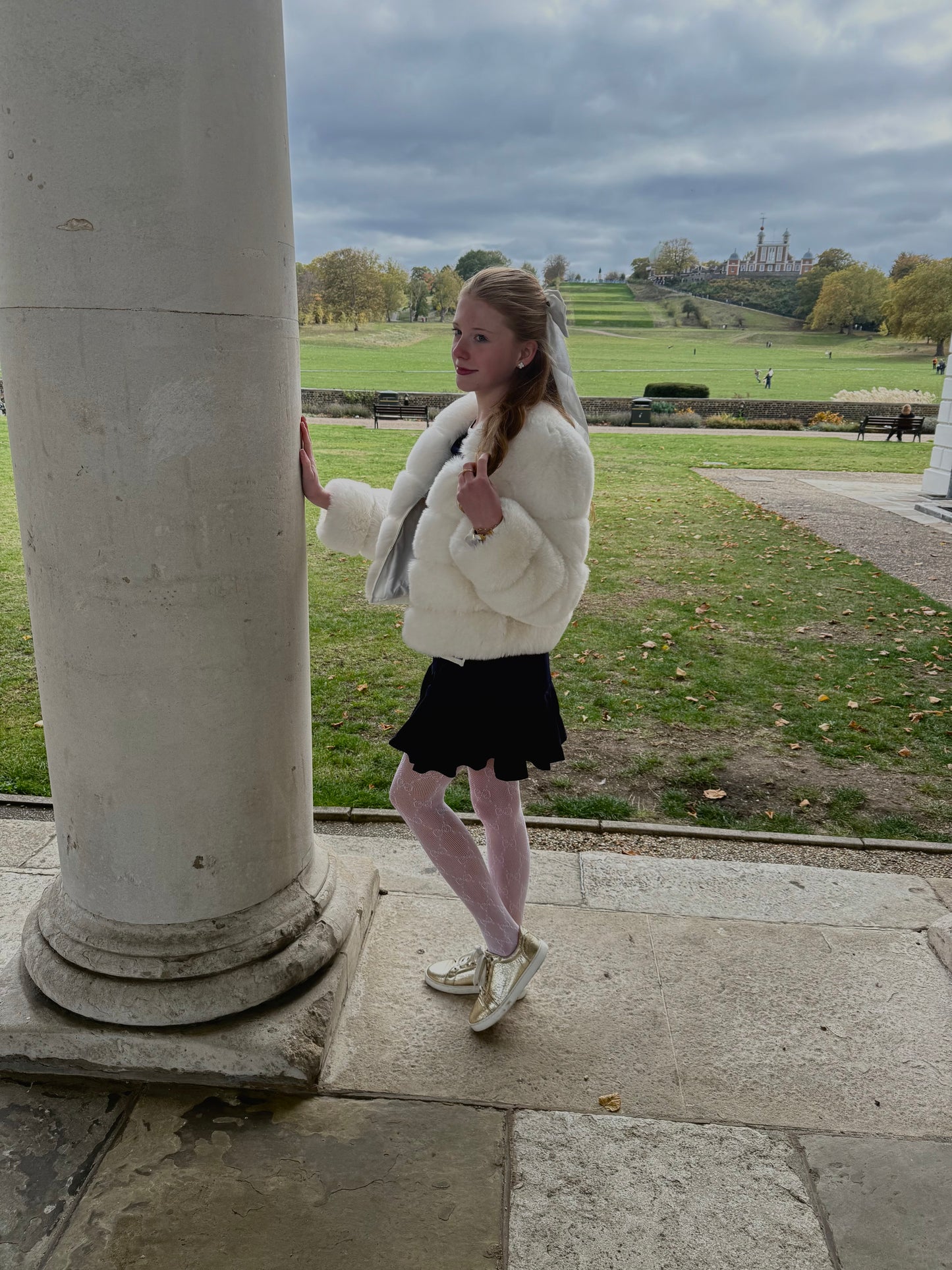 Winter White Premium Faux Fur Jacket - 5 Row Sleeve