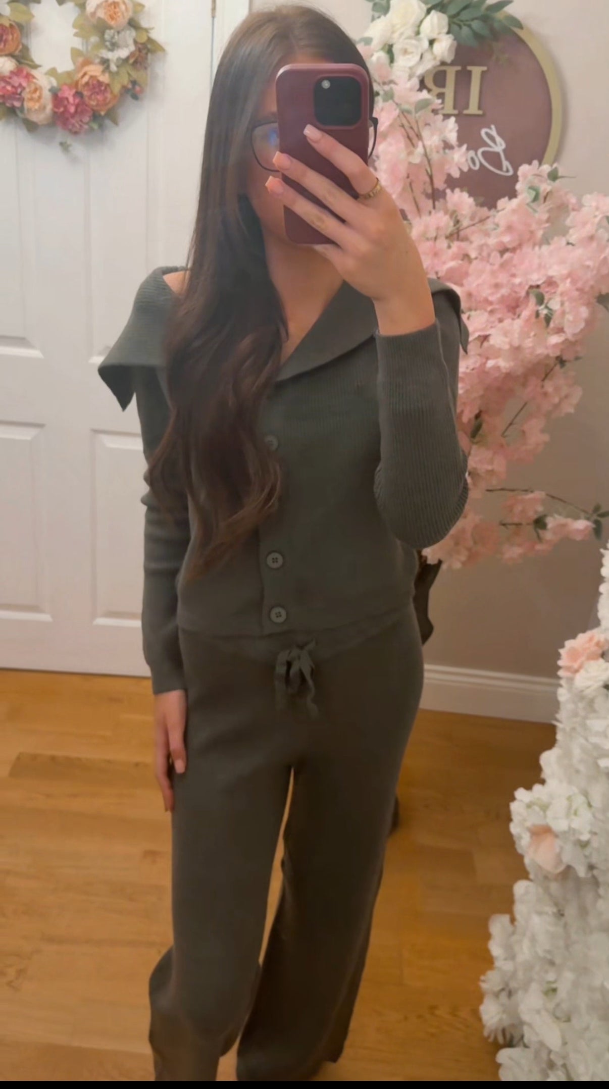 Fern - button up flared collar lounge set