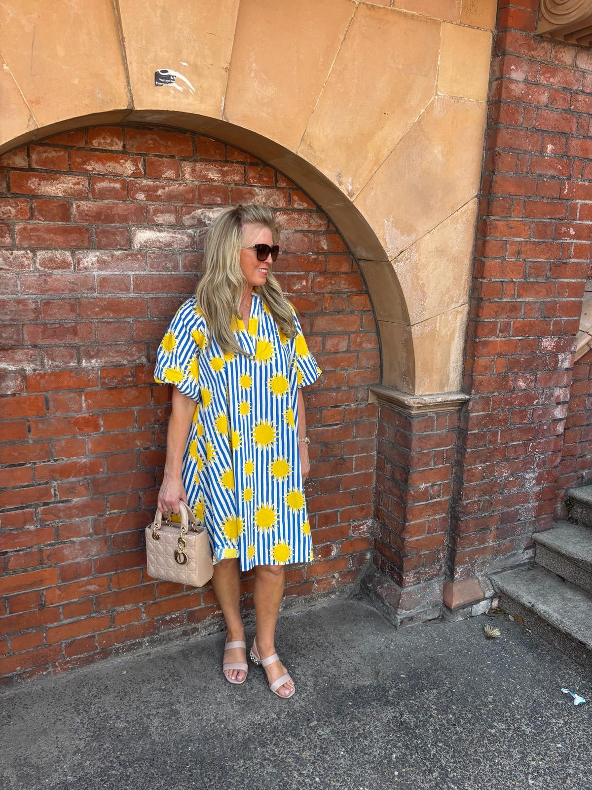 Sunshine Striped Puff Sleeve Dress