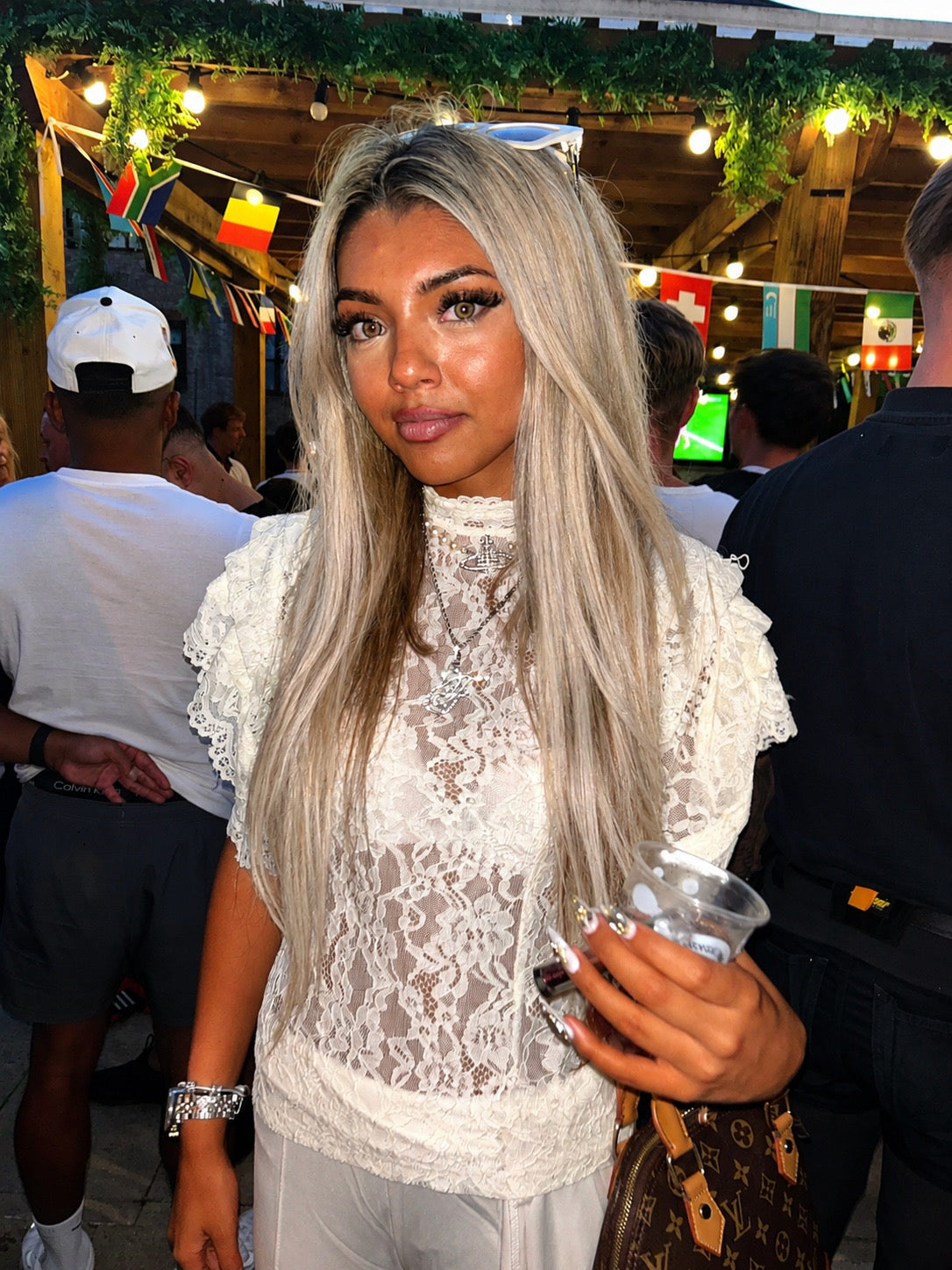 PRINCESS - Cream Luxury Lace & Draped Trouser Suit