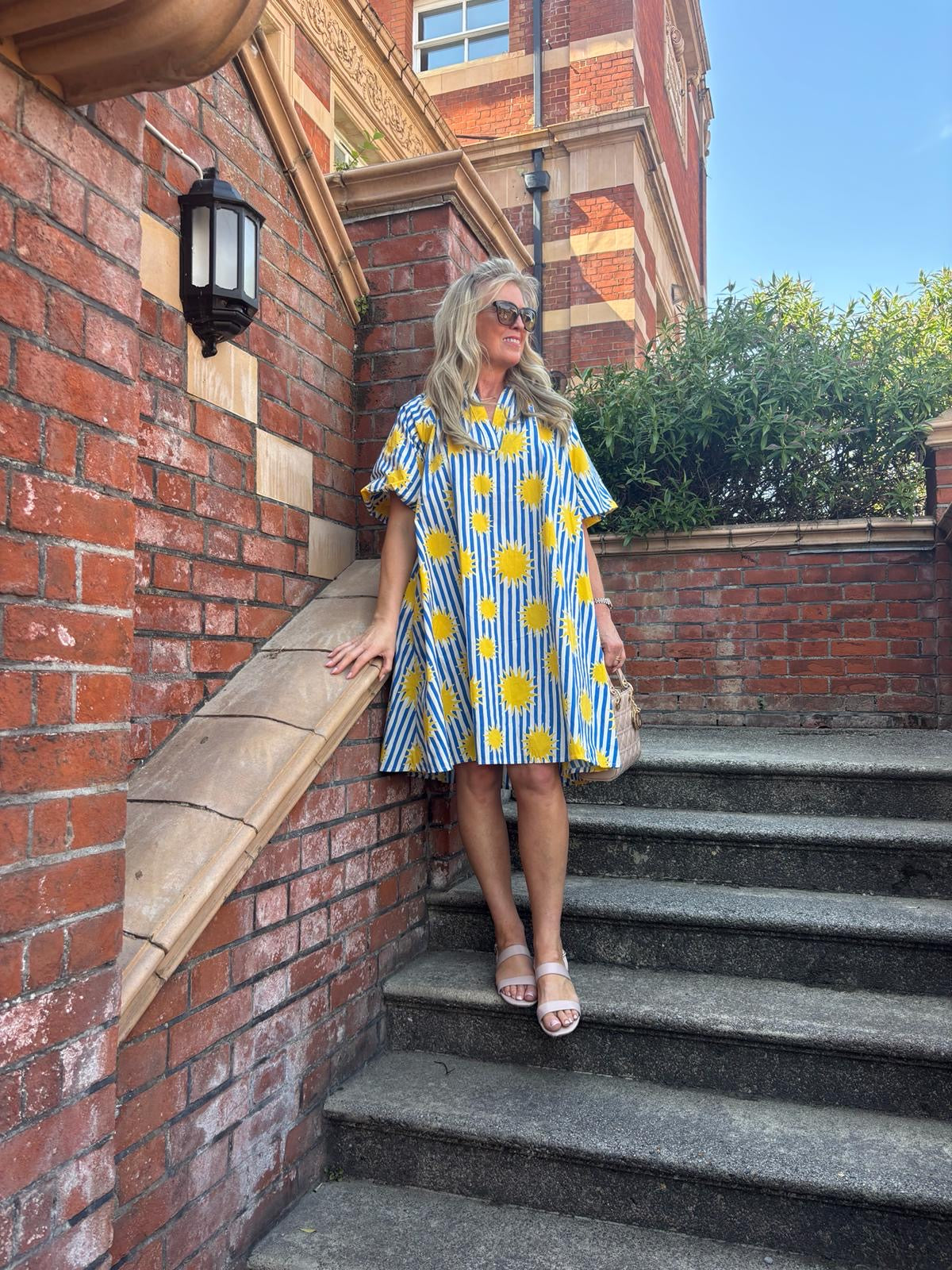 Sunshine Striped Puff Sleeve Dress