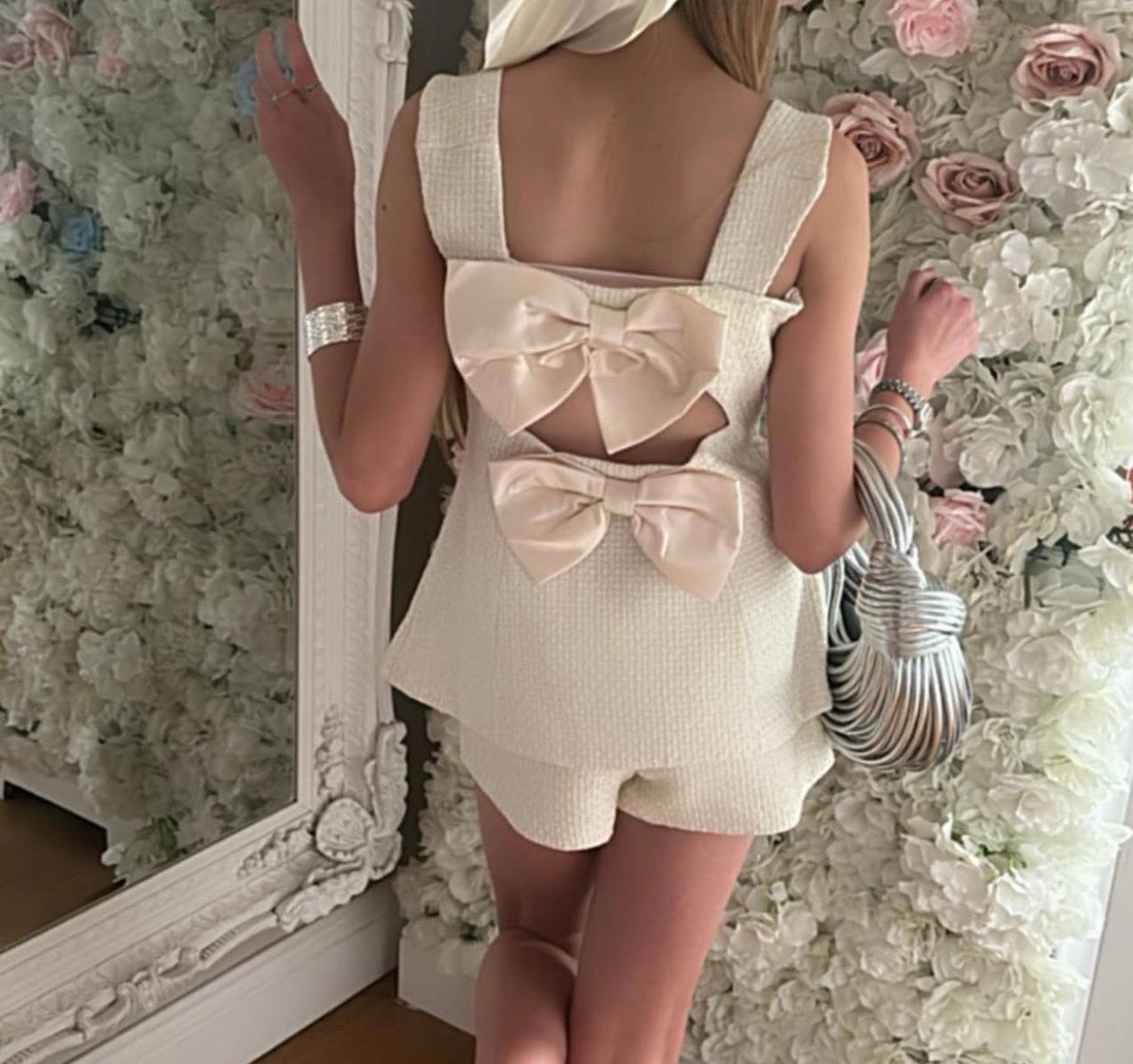 ELSA - Bow Back Short Tweed Set
