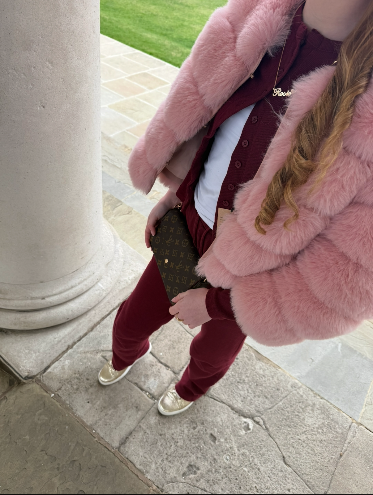 Pink Premium Faux Fur Jacket - 4 Row Sleeve