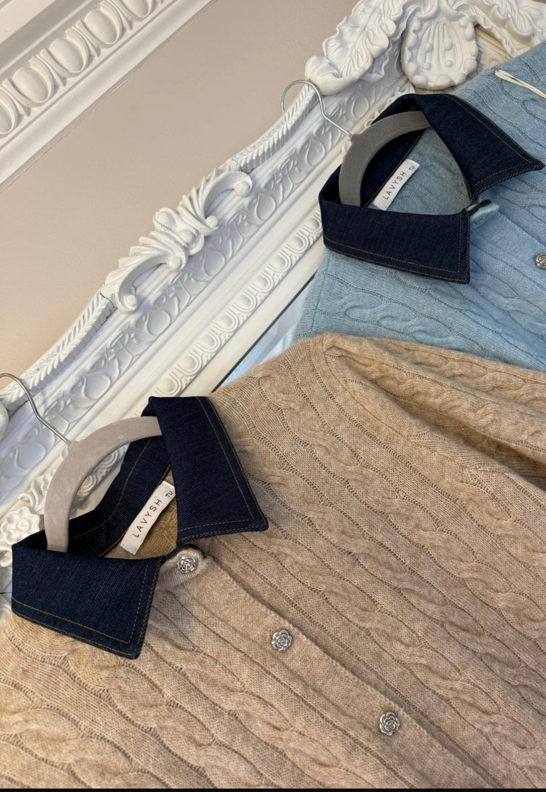 Rita - denim collar top