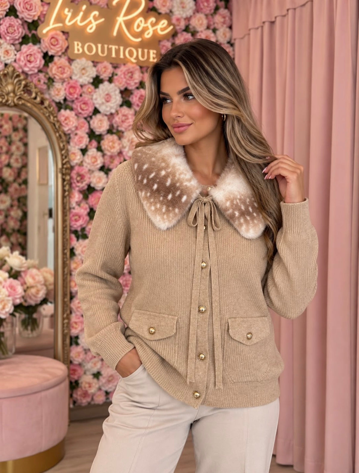 Bambi collar cardigan