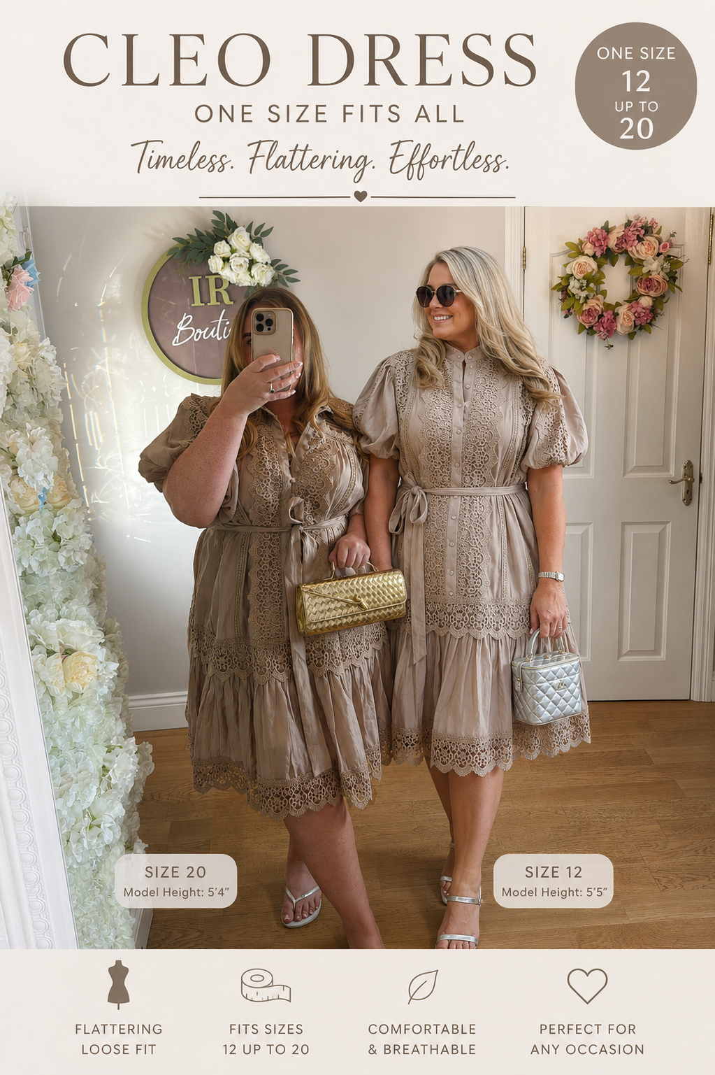 CLEO LACE DRESS - One size fits all uk size 12-20/22