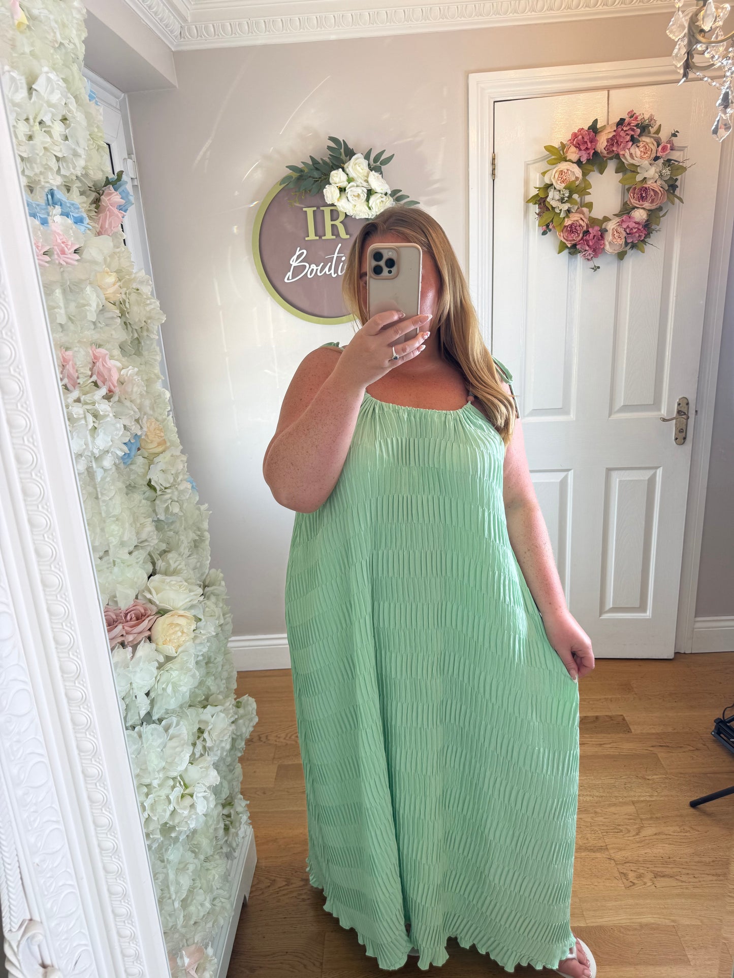 JUPITER- Bead Detail Pleated Maxi Dress - One size upto 22
