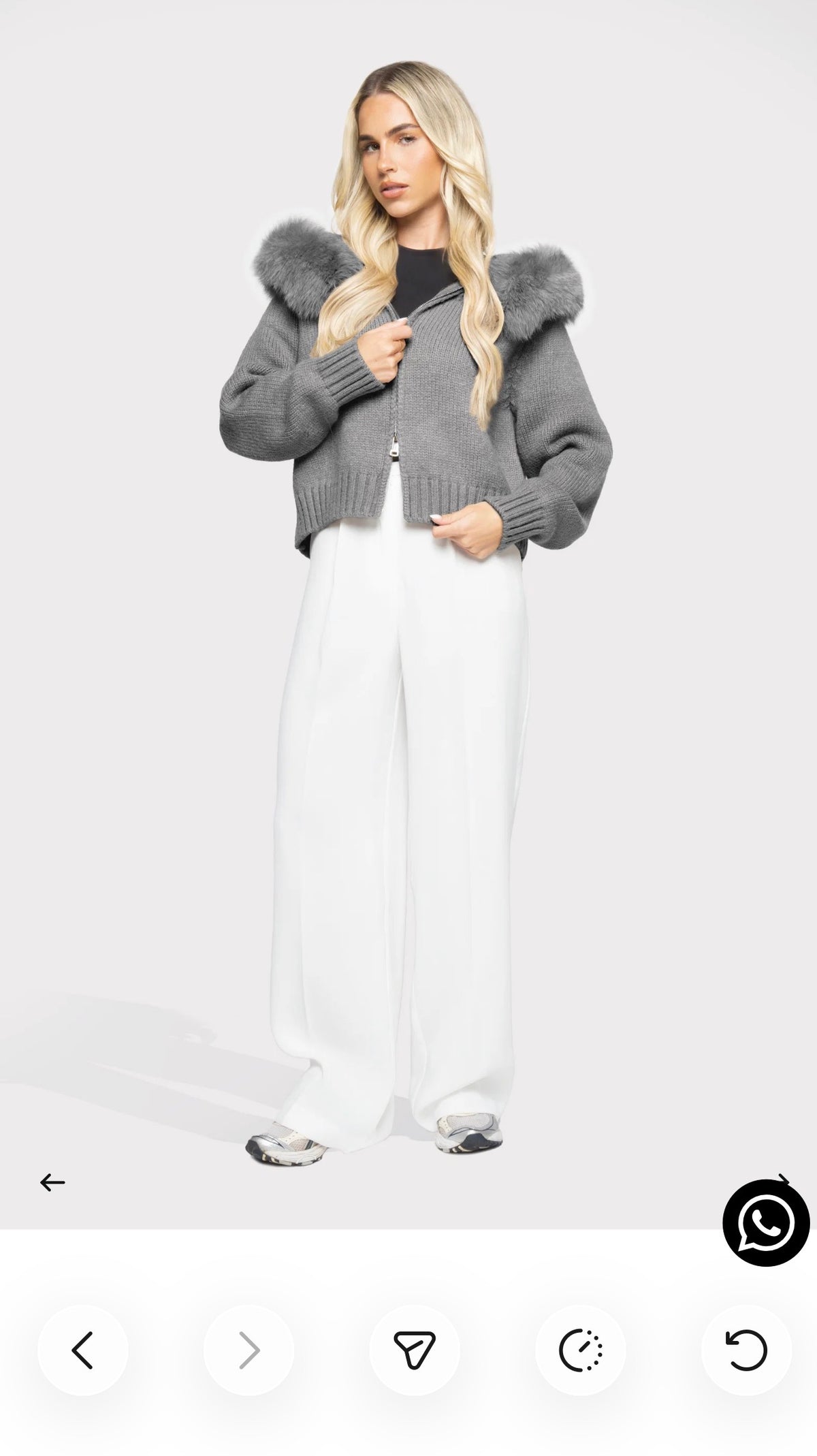 Deluxe fur hood cardigan