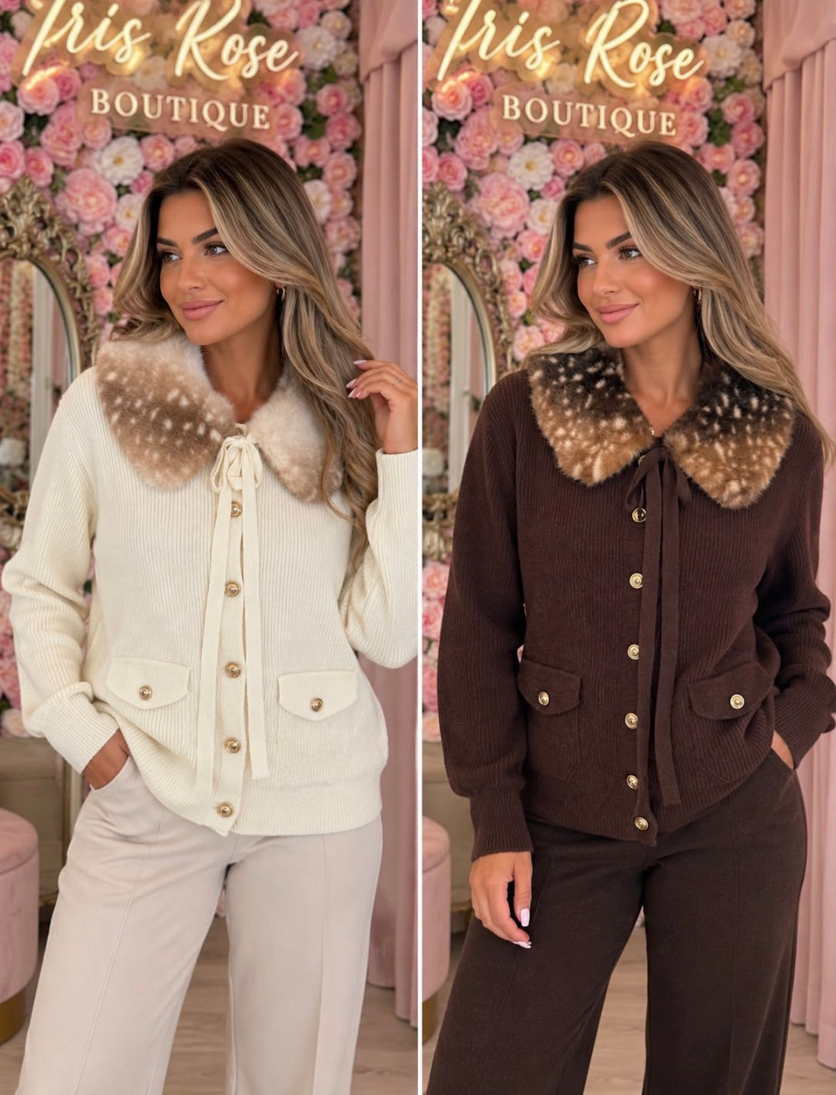 Bambi collar cardigan
