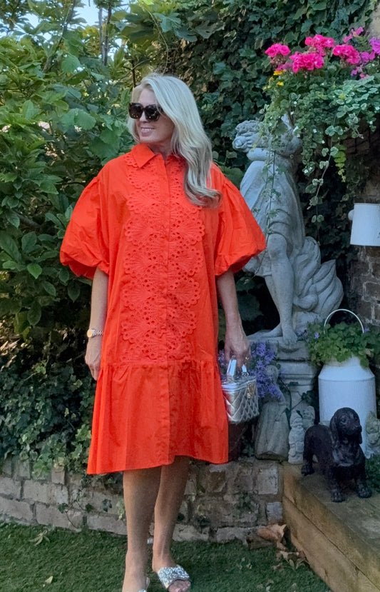 Puff Sleeve Midi Dress