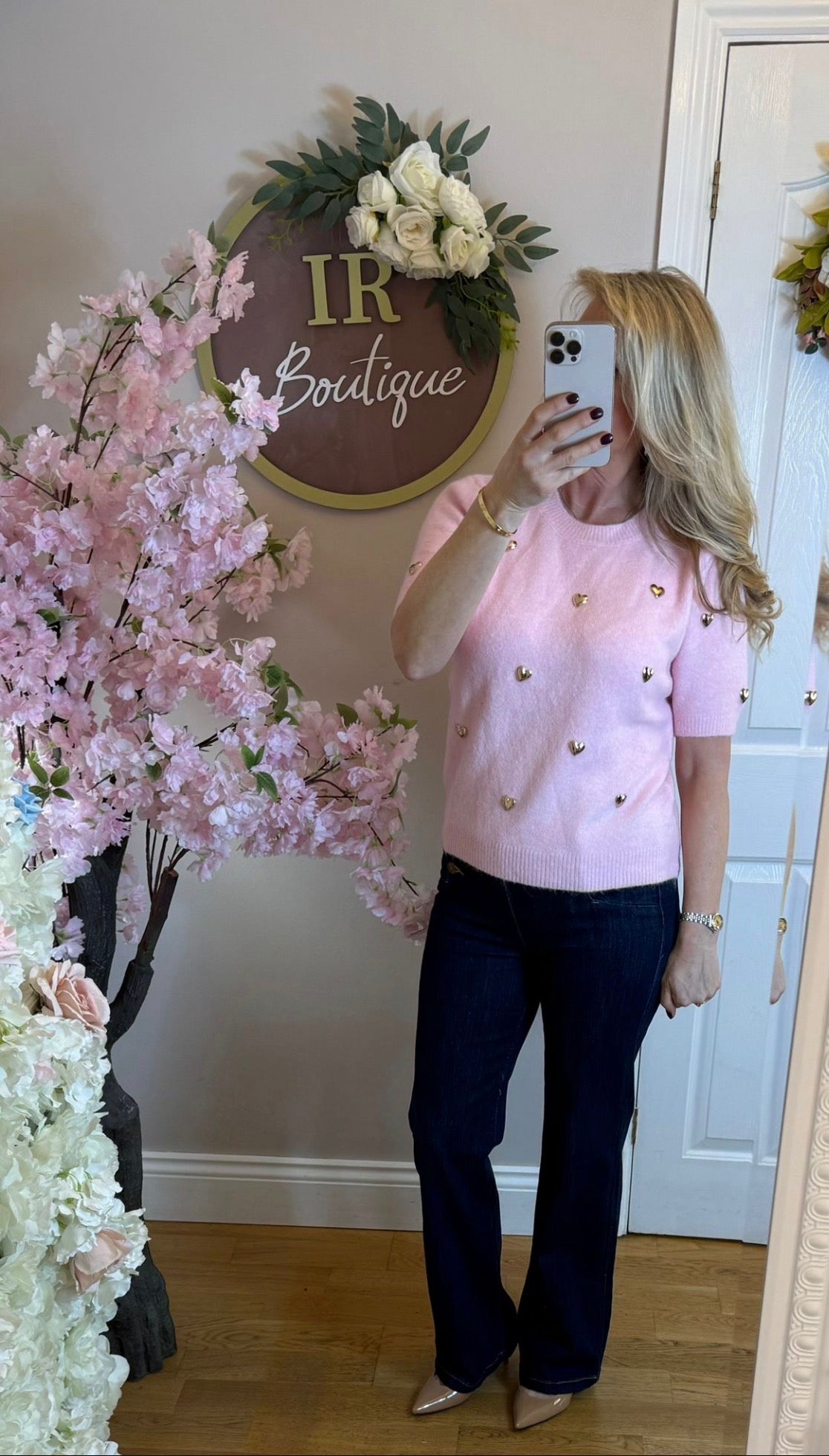 Cupid Gold Heart Short Sleeve Jumper - 5 Colours