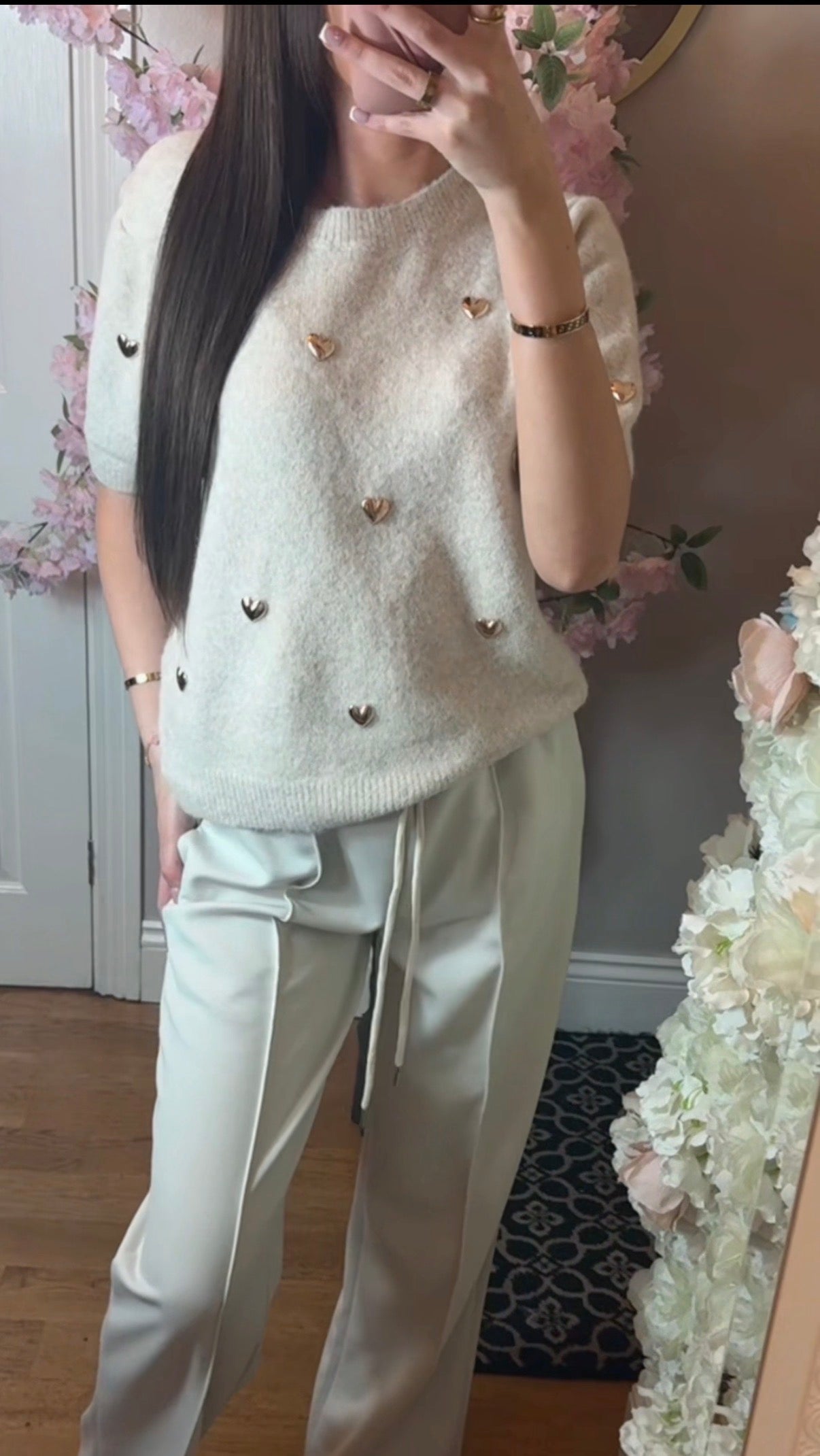 Cupid Gold Heart Short Sleeve Jumper - 5 Colours