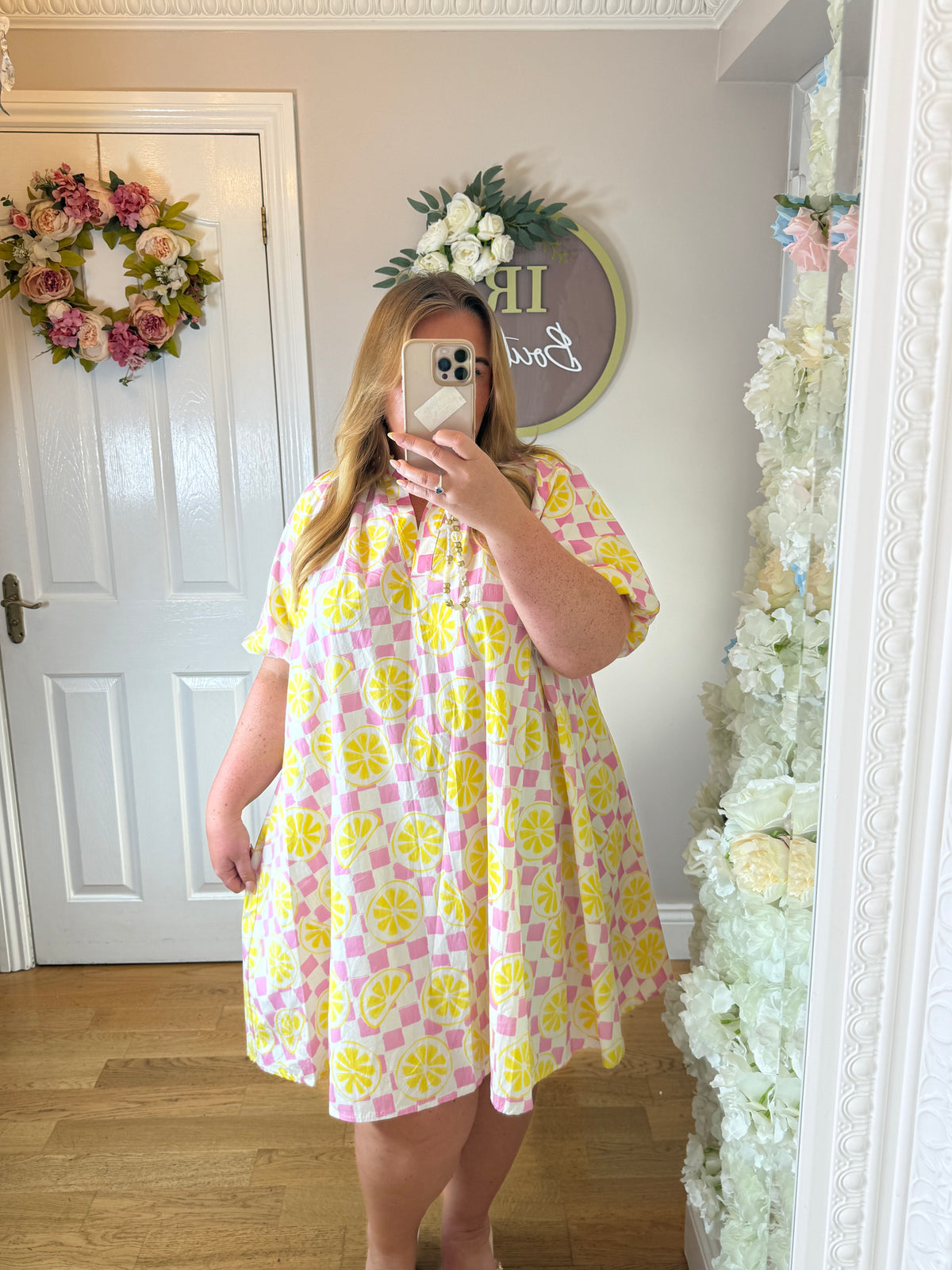 Lemon Slice Puff Sleeve Dress
