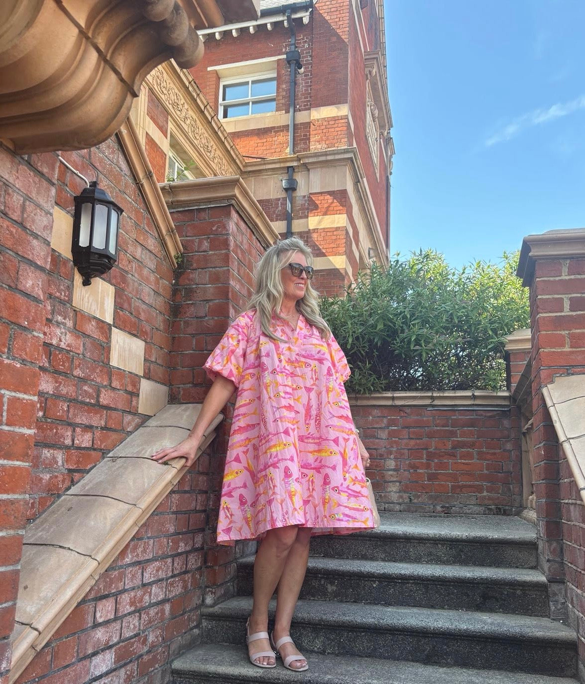 Ocean Puff Sleeve Dress