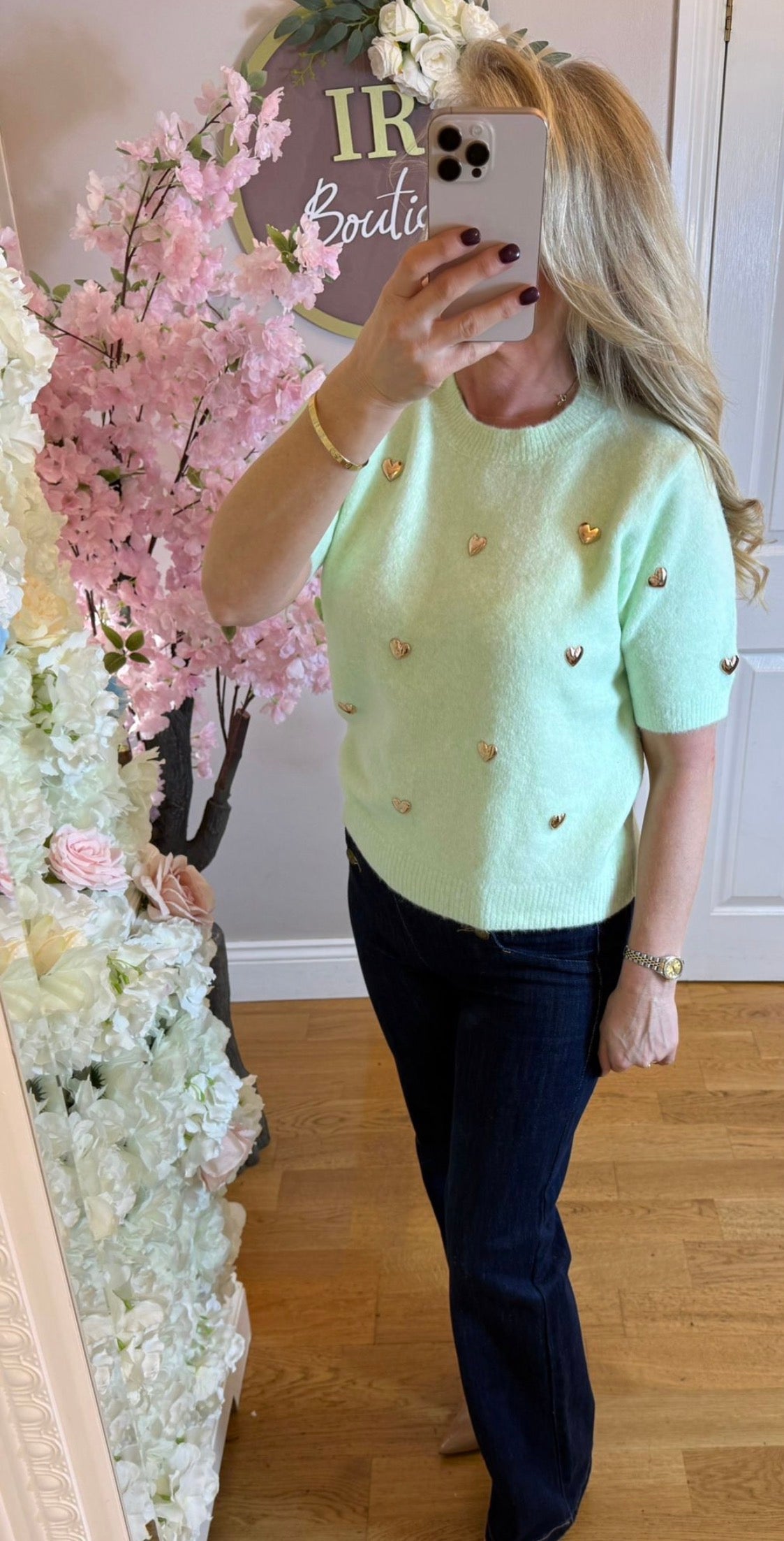 Cupid Gold Heart Short Sleeve Jumper - 5 Colours