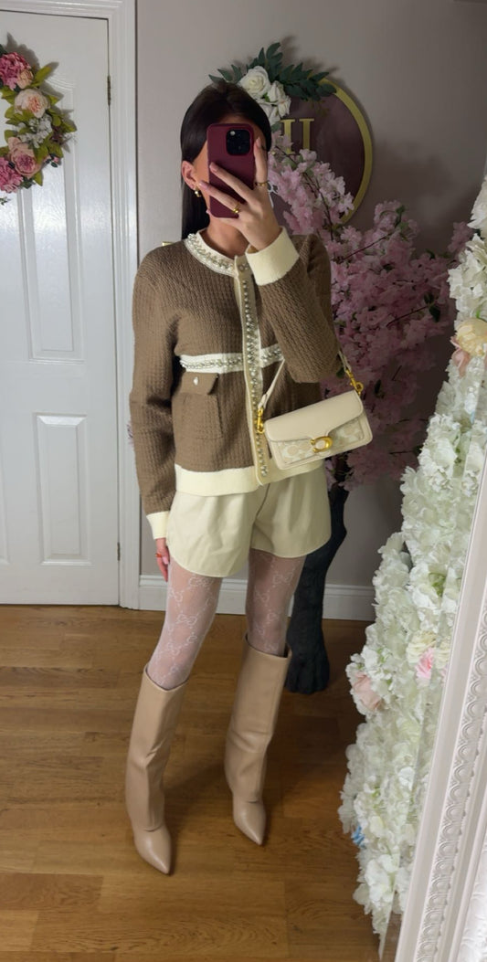 COCO - embellished texture knit cardigan