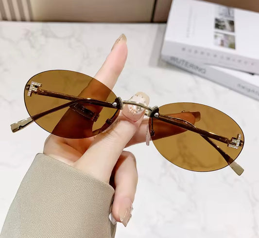 Rhinestone F Sunglasses