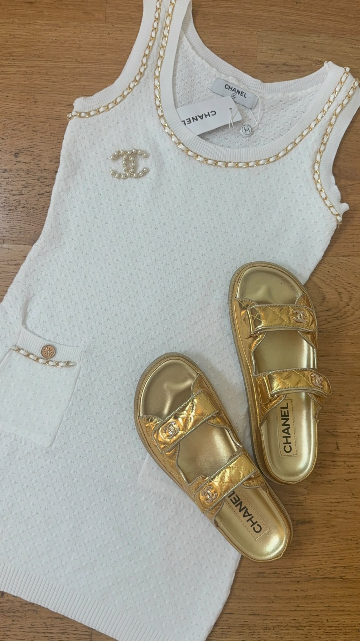 CeCe White Chain Detail Dress