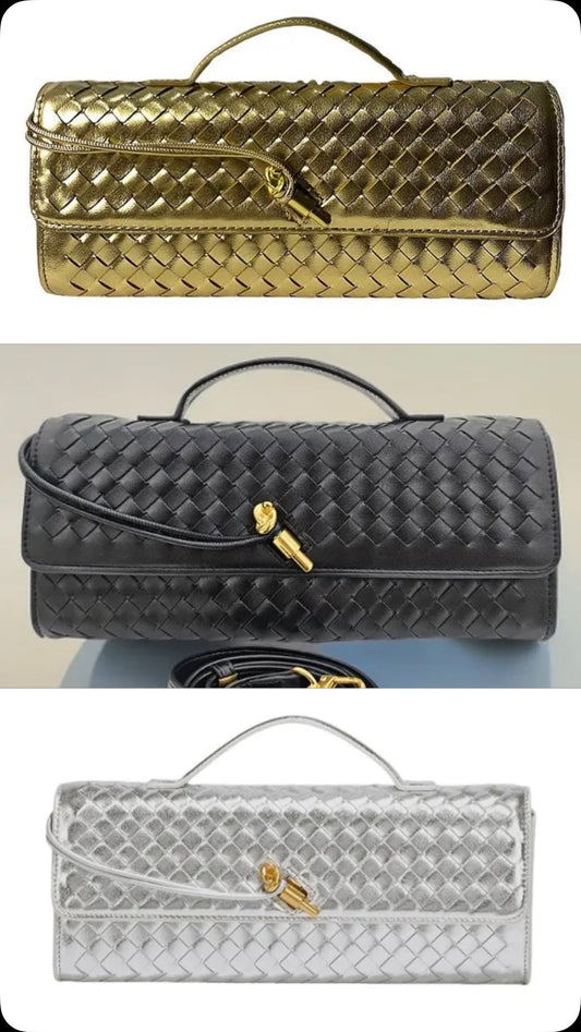 Woven Clutch Purse / Cross Body Bag