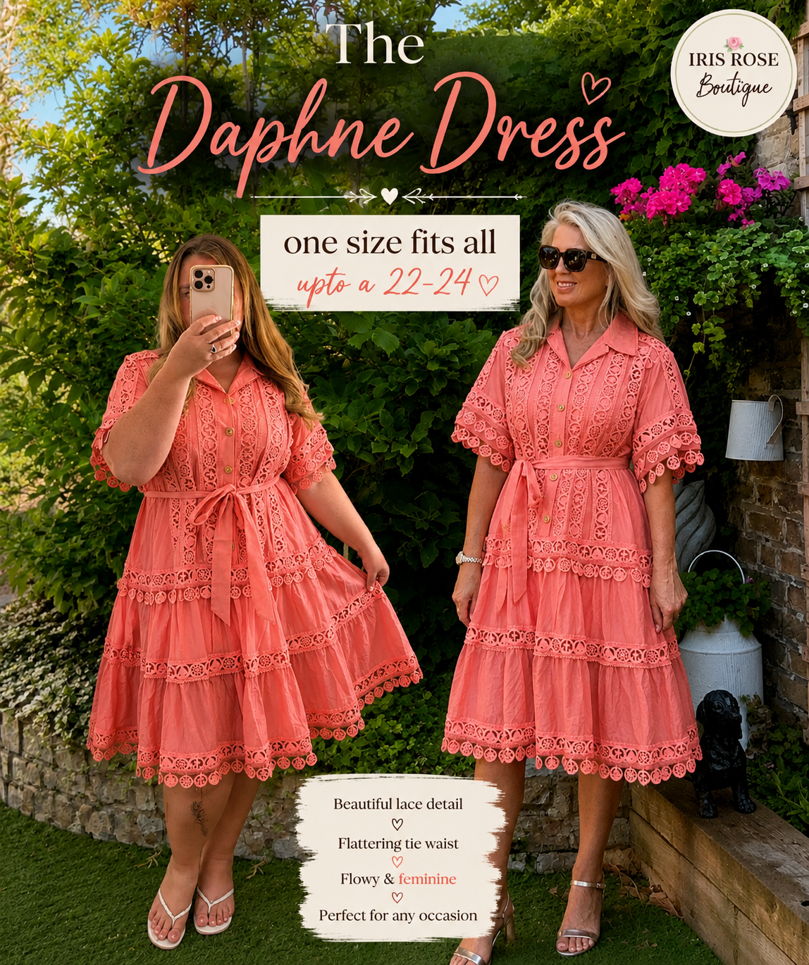 DAPHNE Lace Dress - One size upto 22-24
