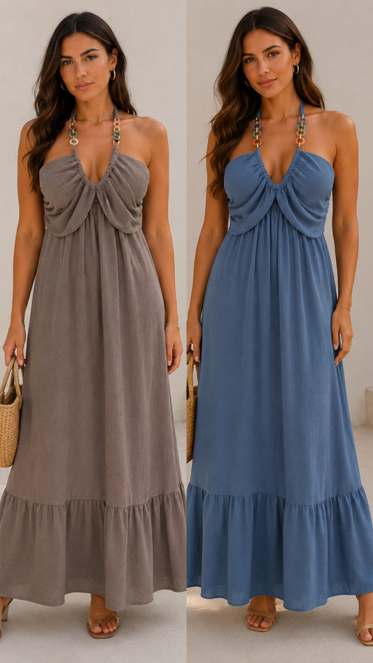 Halter Neck Maxi Dress
