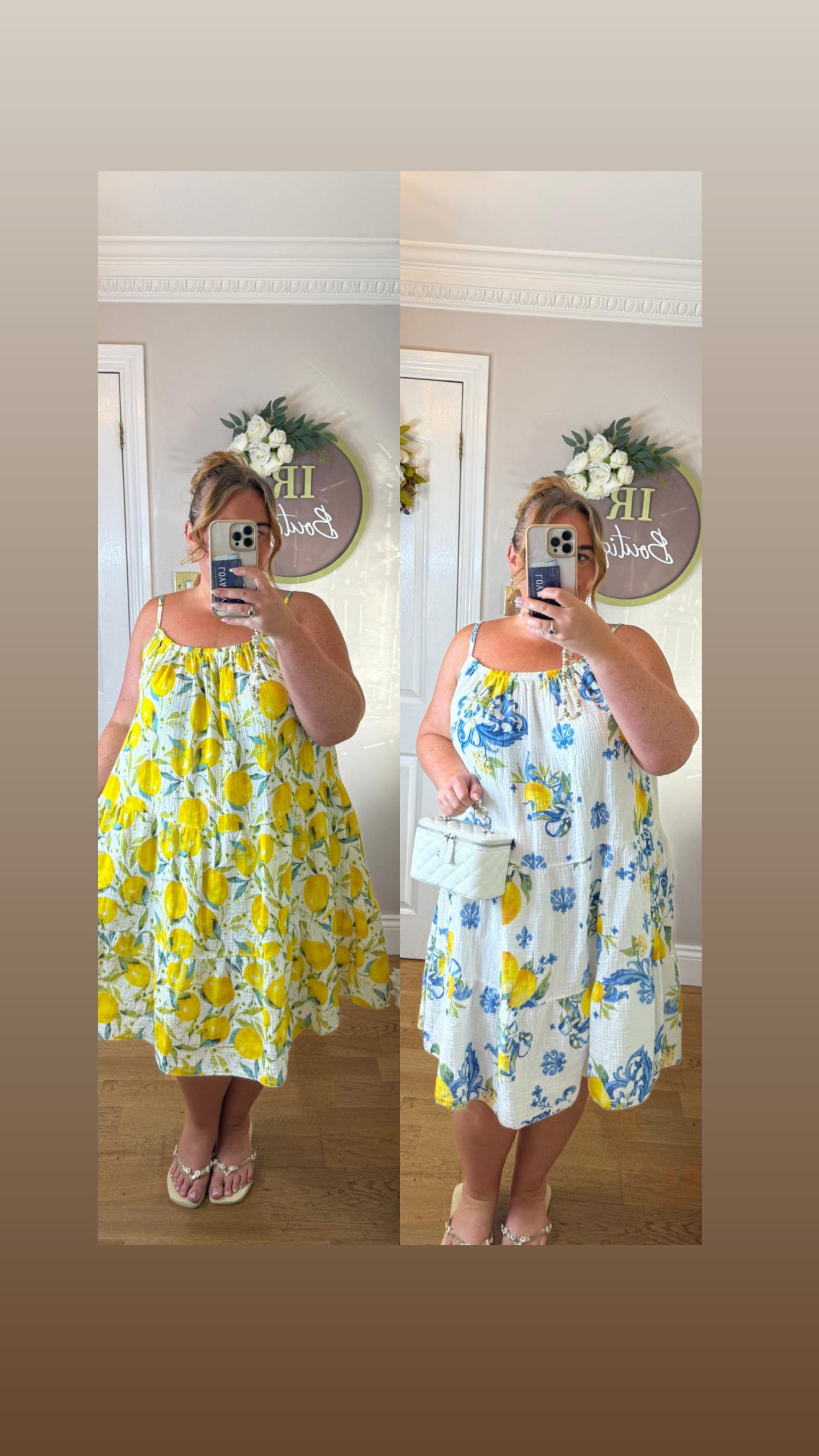 LEMON Print Cheesecloth Sun Dress