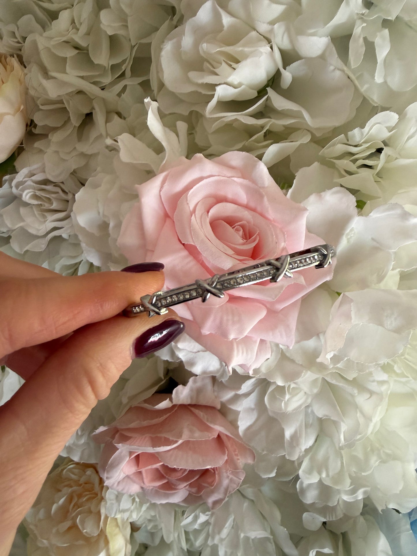 Silver Tiff Diamonte Bangle - Sparkle Statement Bracelet