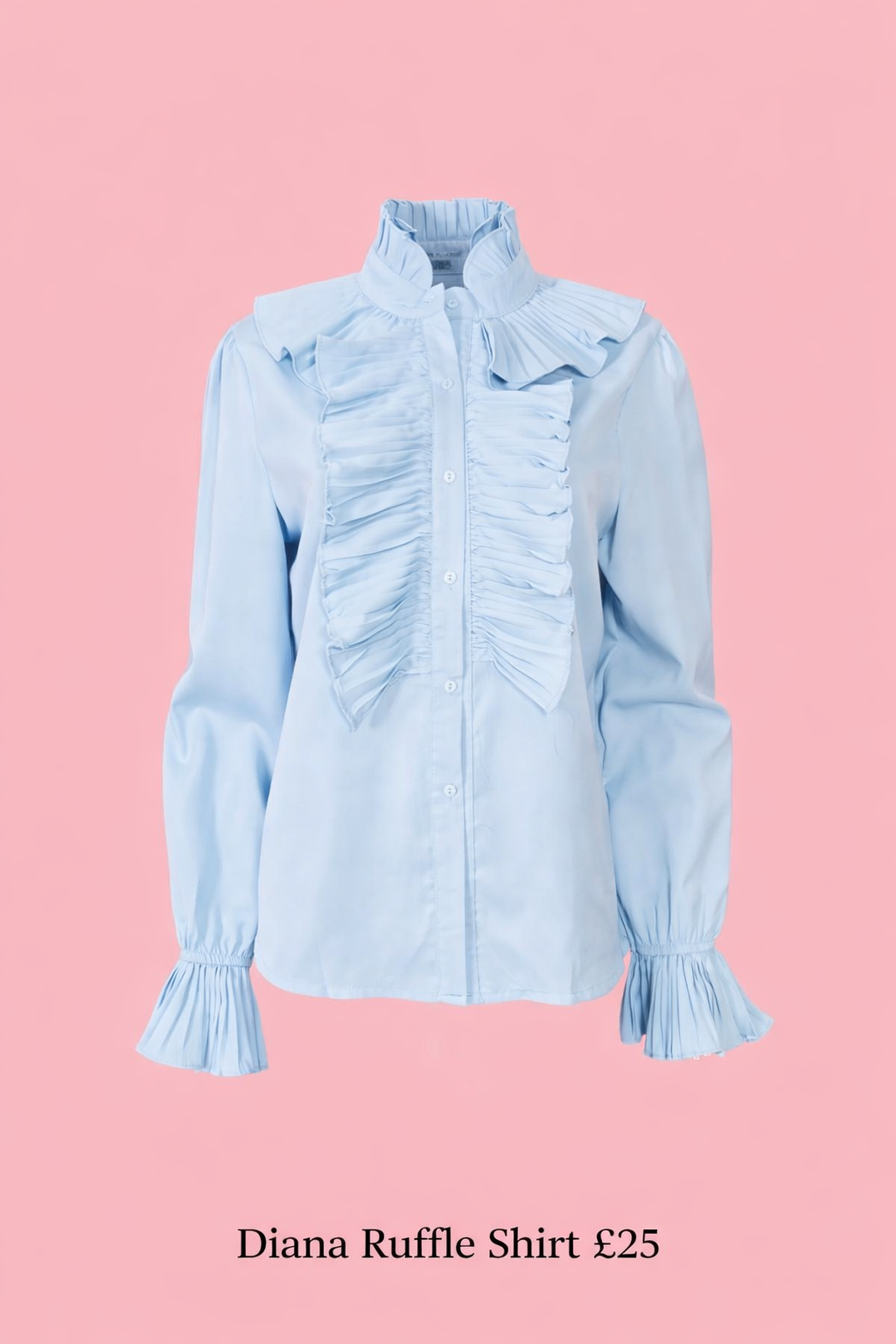 Diana Ruffle Shirt - Elegant Frill Neck Blouse