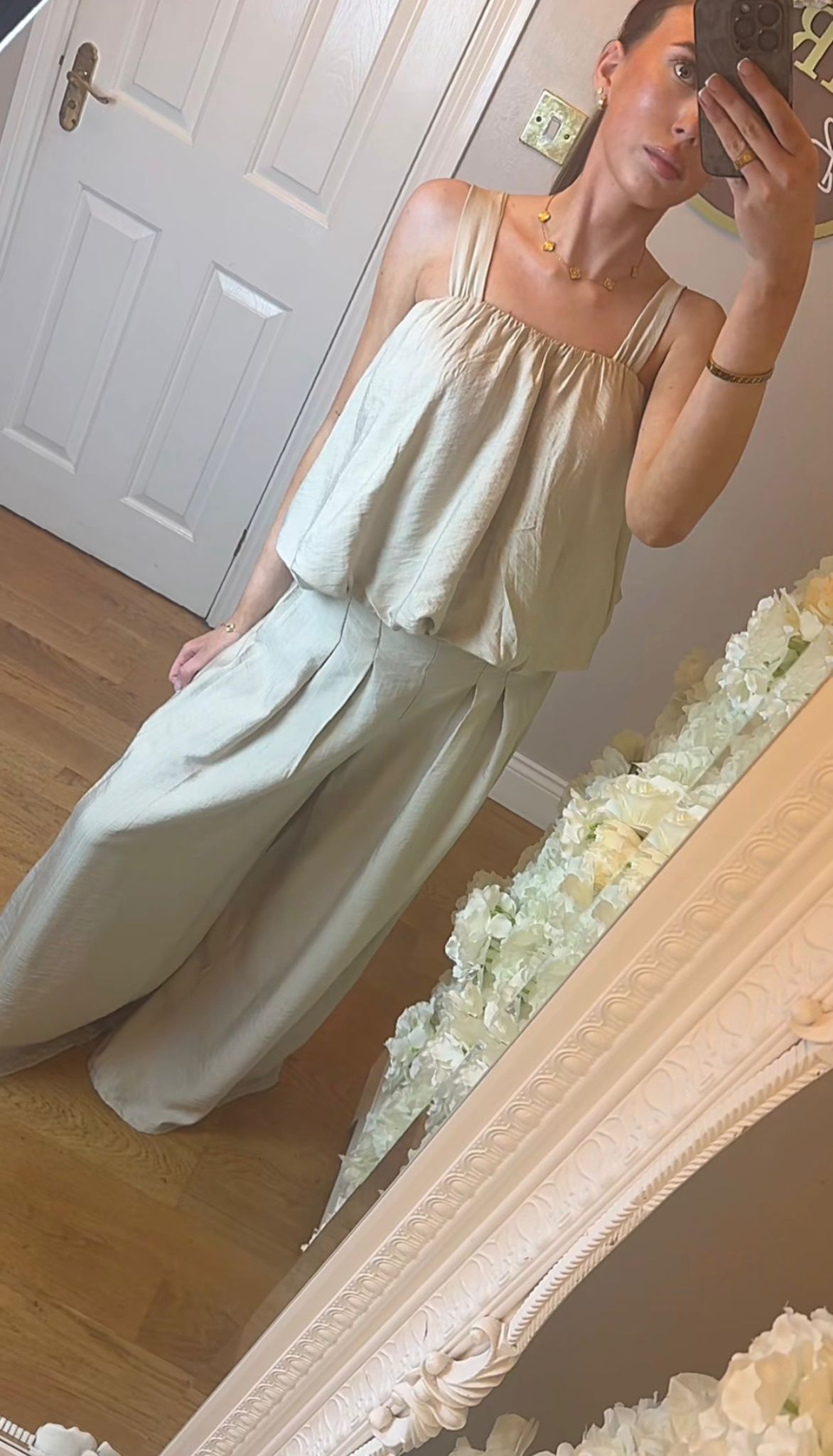JODIE - Bubble hem top and pleated wide leg trouser co-ord - 6 colours