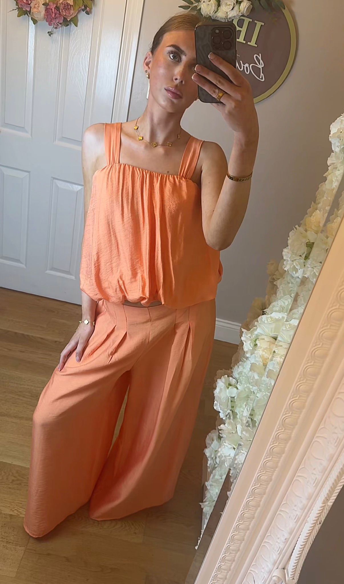 JODIE - Bubble hem top and pleated wide leg trouser co-ord - 6 colours